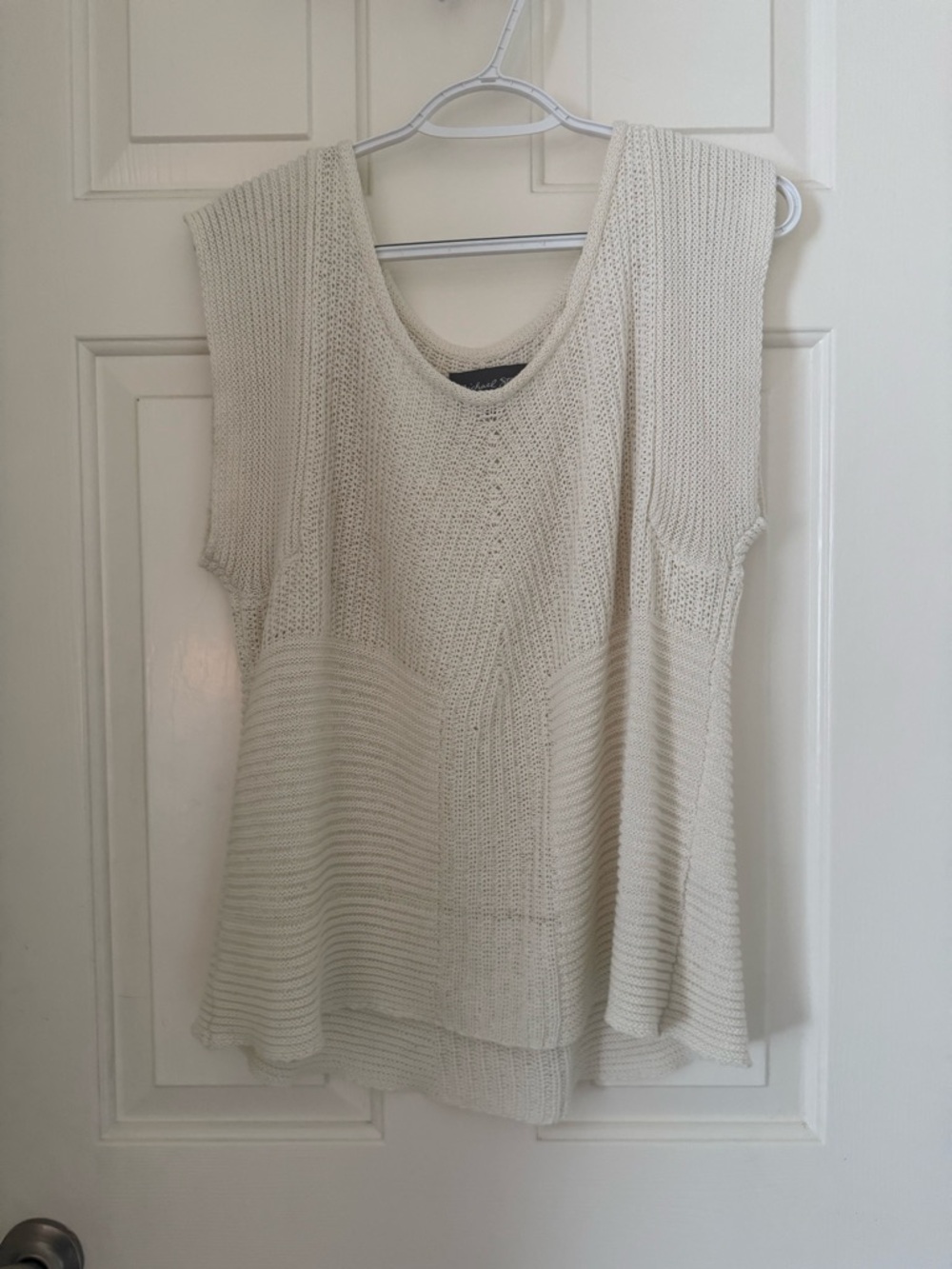 Cream Open-Knit Tank